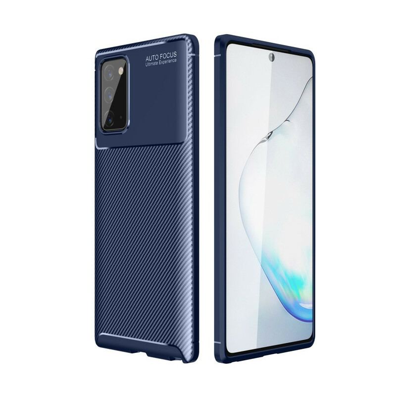 Capa Para Samsung Galaxy Note 20 Textura Flexível De Fibra De Carbono