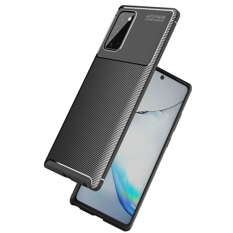 Capa Para Samsung Galaxy Note 20 Textura Flexível De Fibra De Carbono