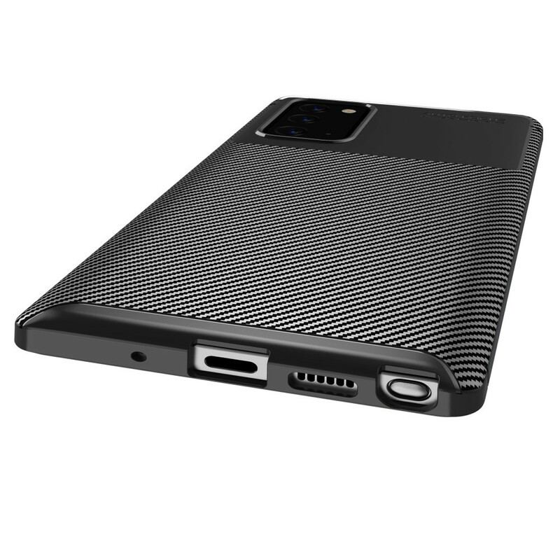 Capa Para Samsung Galaxy Note 20 Textura Flexível De Fibra De Carbono