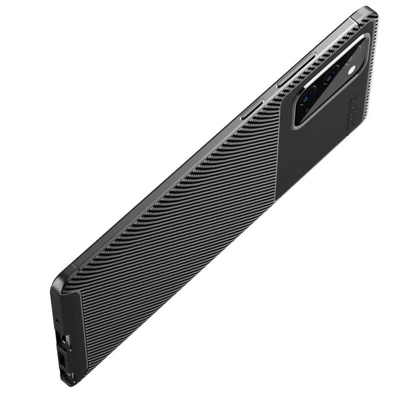 Capa Para Samsung Galaxy Note 20 Textura Flexível De Fibra De Carbono