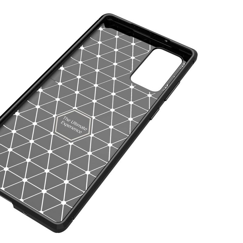 Capa Para Samsung Galaxy Note 20 Textura Flexível De Fibra De Carbono