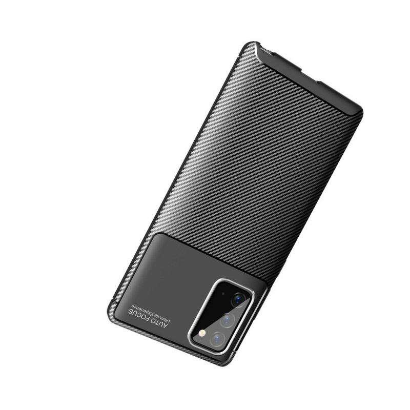 Capa Para Samsung Galaxy Note 20 Textura Flexível De Fibra De Carbono