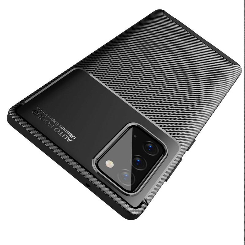 Capa Para Samsung Galaxy Note 20 Textura Flexível De Fibra De Carbono