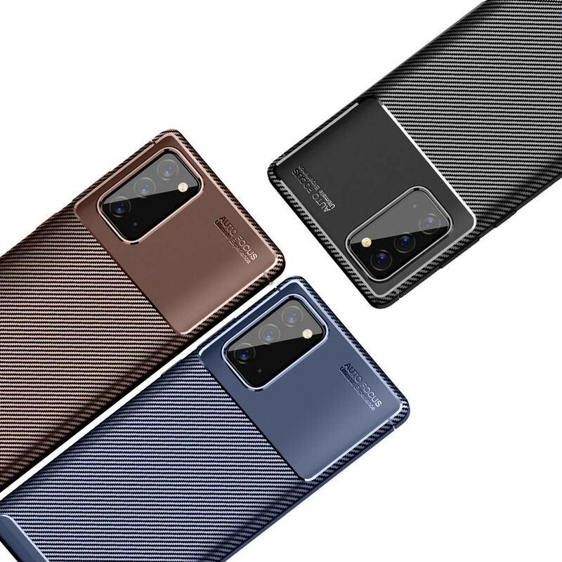 Capa Para Samsung Galaxy Note 20 Textura Flexível De Fibra De Carbono