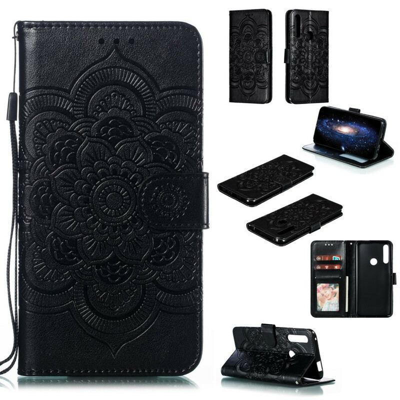 Capa De Couro Para Huawei P Smart Z De Cordão Mandala Alça Completo