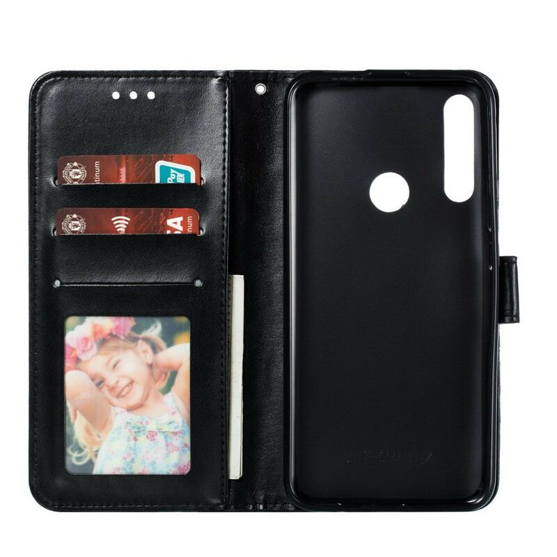 Capa De Couro Para Huawei P Smart Z De Cordão Mandala Alça Completo