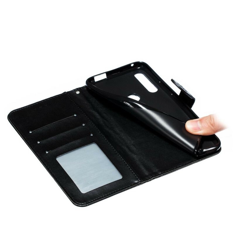 Capa De Couro Para Huawei P Smart Z De Cordão Mandala Alça Completo