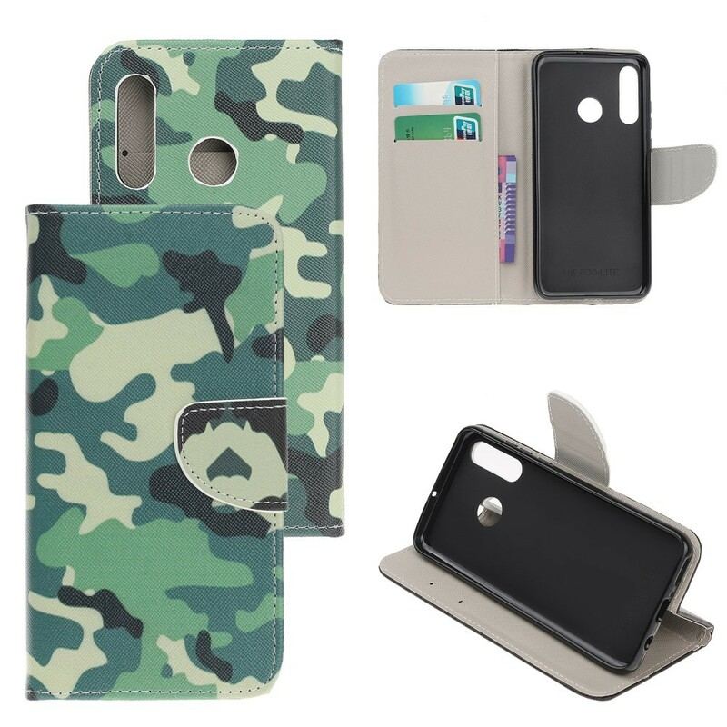 Capa Em Pele Para Huawei P Smart Z Camuflagem Militar