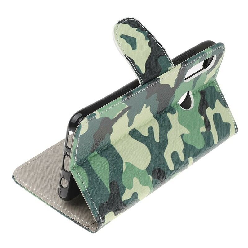 Capa Em Pele Para Huawei P Smart Z Camuflagem Militar