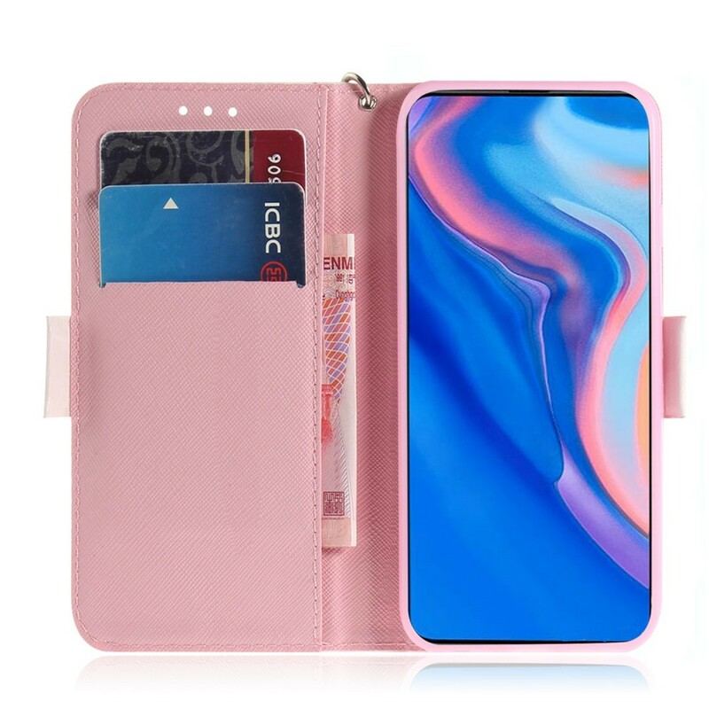 Capa Flip Para Huawei P Smart Z De Cordão Panda Love Com Cordão