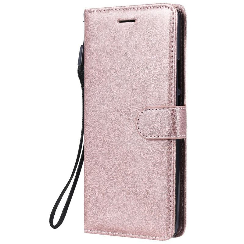 Capa Folio Para Huawei P Smart Z De Cordão Efeito De Couro Com Tiras