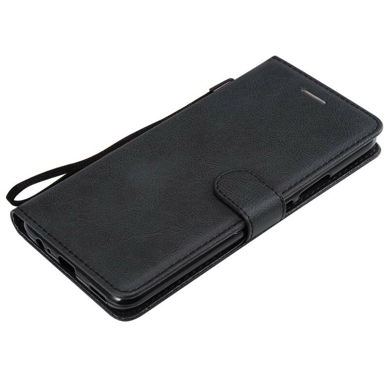 Capa Folio Para Huawei P Smart Z De Cordão Efeito De Couro Com Tiras