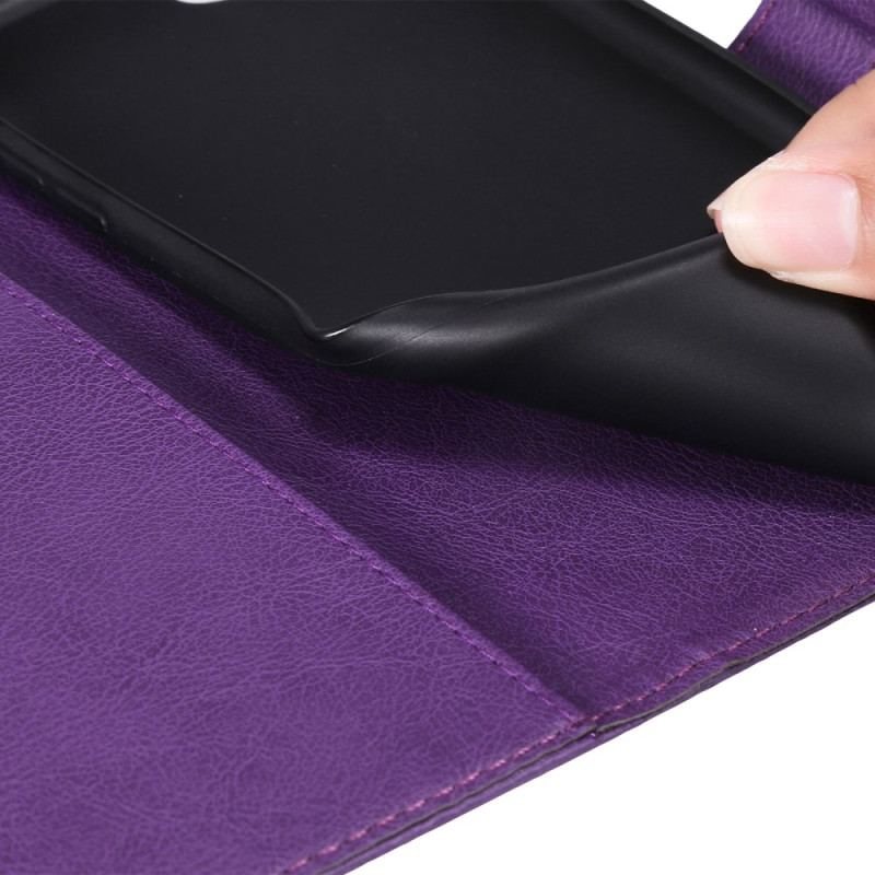 Capa Flip Para Vivo Y76 5G De Cordão Efeito De Couro Com Tiras