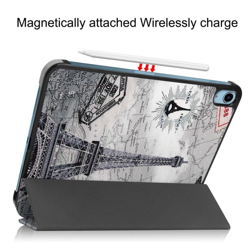 Capa De Celular Para iPad 10.9" (2022) Torre Eiffel Retrô Reforçada