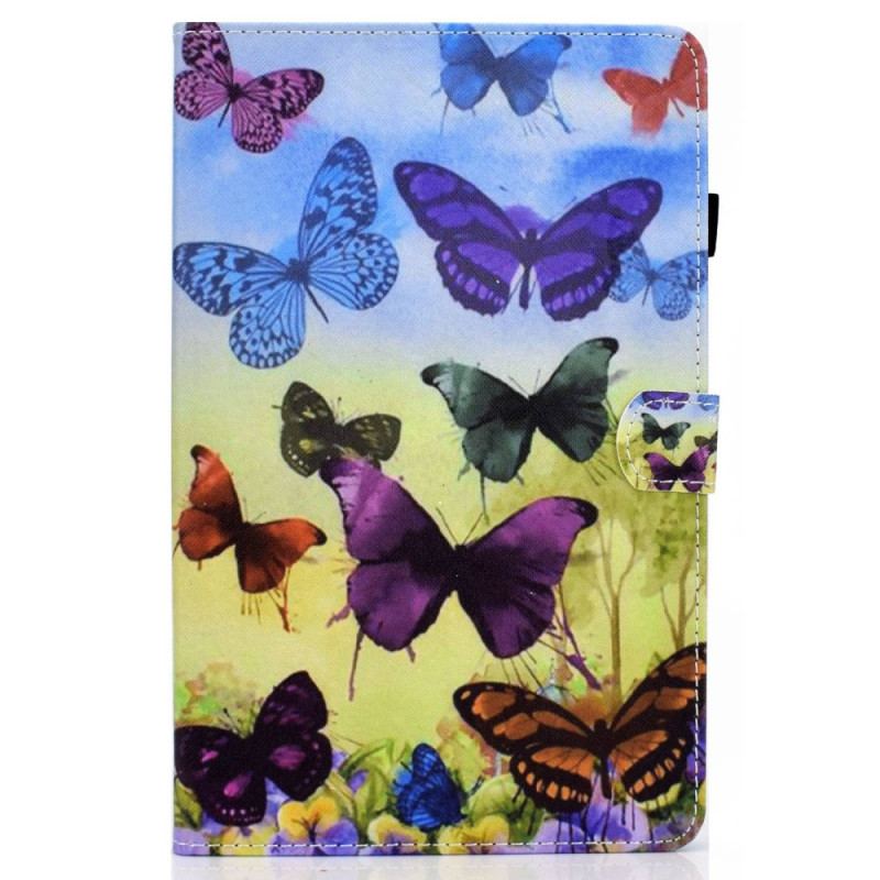 Capa De Couro Para iPad 10.9" (2022) Sempre Borboletas
