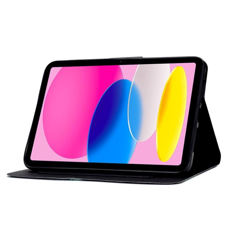 Capa Em Pele Para iPad 10.9" (2022) Gráfico Abacaxi
