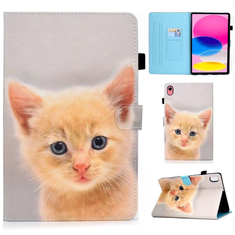 Capa Flip Para iPad 10.9" (2022) Gatinho Ruivo