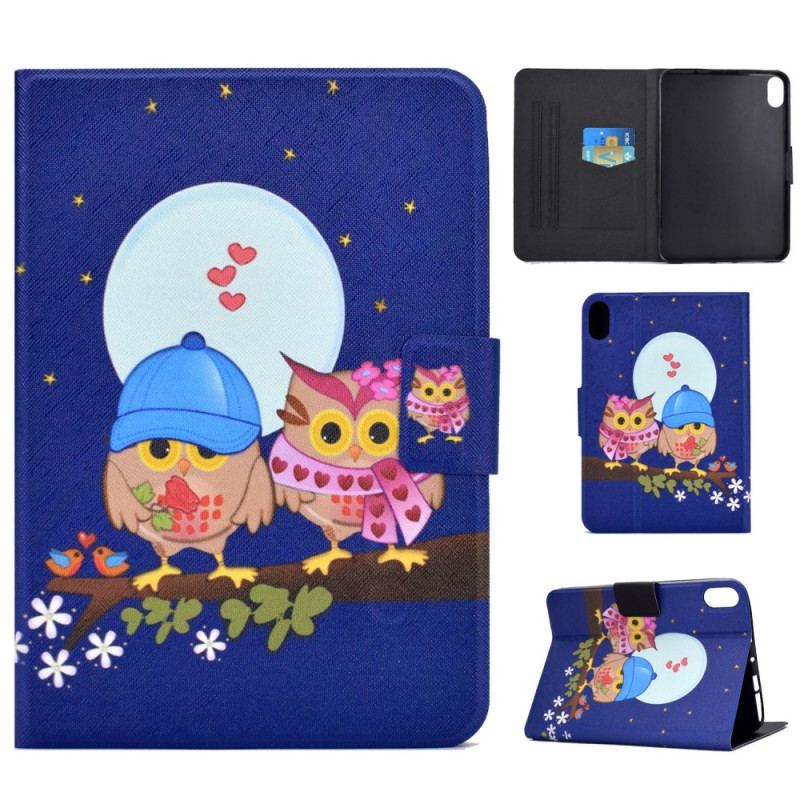 Capa Flip Para iPad 10.9" (2022) Par De Corujas