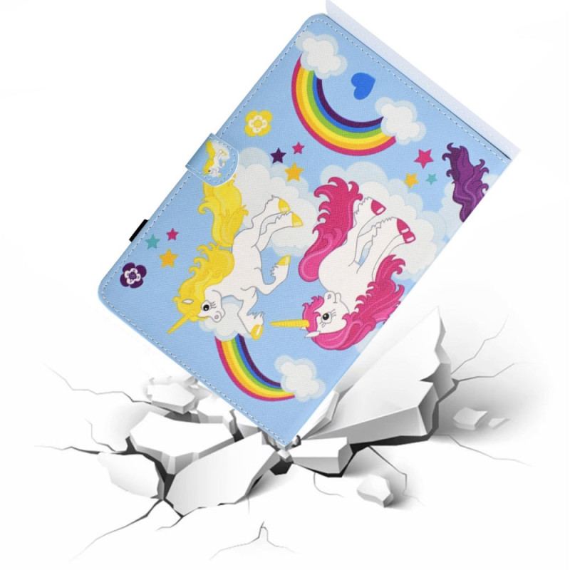 Capa Flip Para iPad 10.9" (2022) Unicórnios Felizes