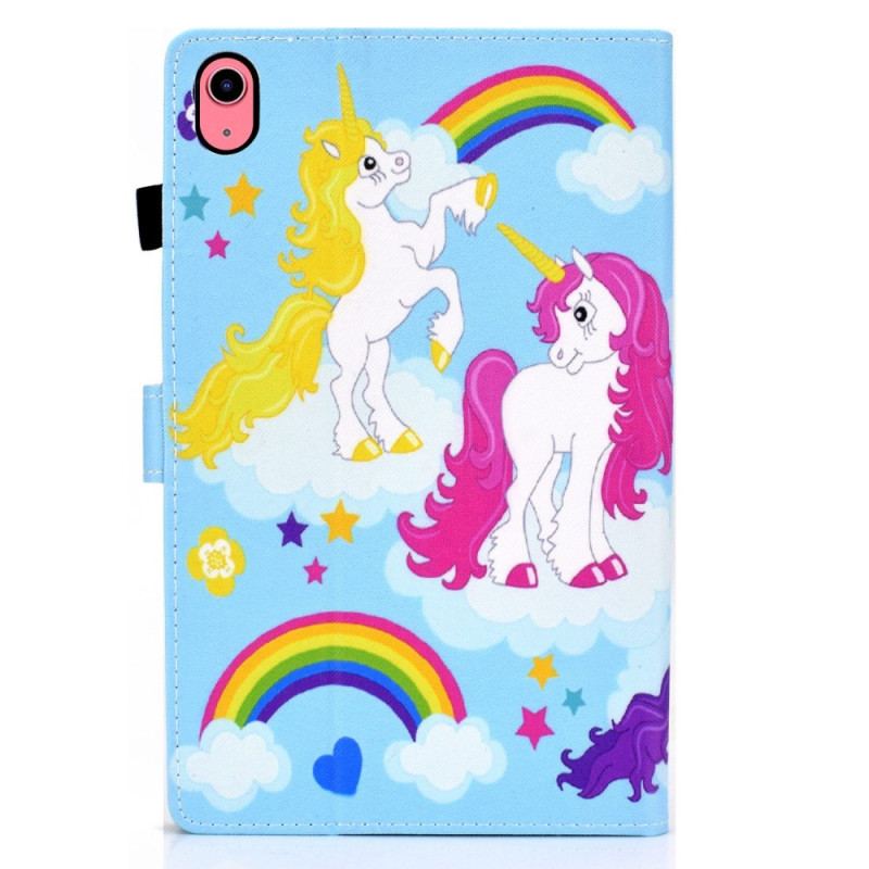 Capa Flip Para iPad 10.9" (2022) Unicórnios Felizes