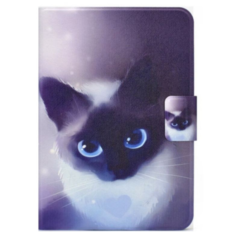 Capa Folio Para iPad 10.9" (2022) Gato De Olhos Azuis