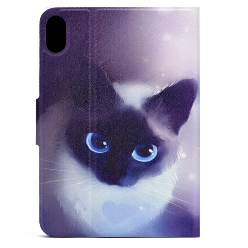Capa Folio Para iPad 10.9" (2022) Gato De Olhos Azuis