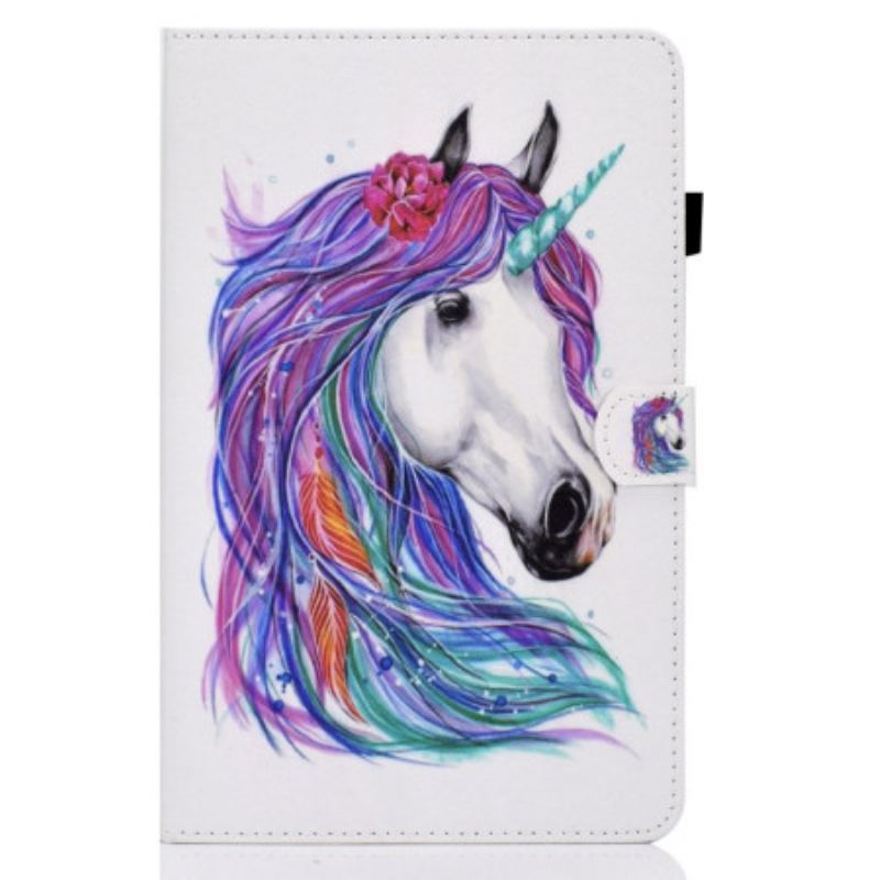Capa Folio Para iPad 10.9" (2022) Pintura De Unicórnio