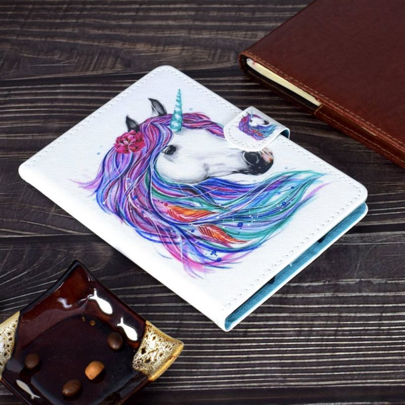 Capa Folio Para iPad 10.9" (2022) Pintura De Unicórnio