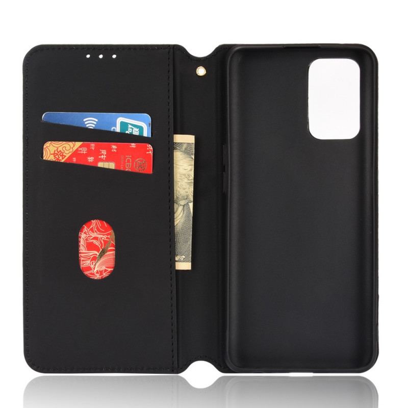Capa De Celular Para Realme GT 5G Flip Efeito Couro Diamante