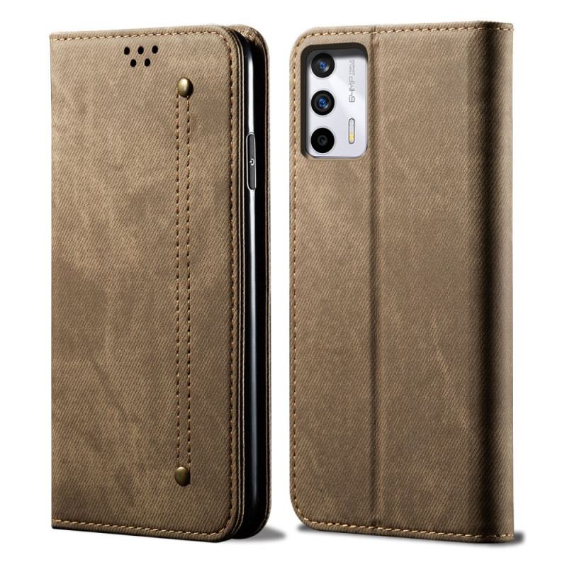 Capa De Celular Para Realme GT 5G Flip Tecido Jeans