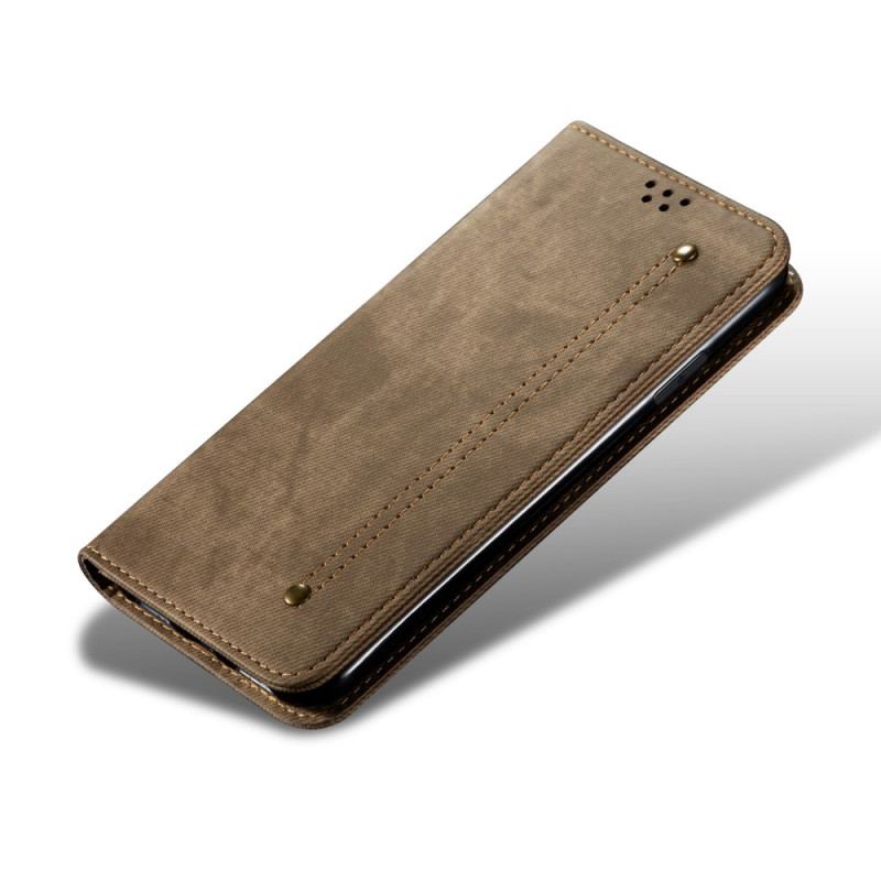 Capa De Celular Para Realme GT 5G Flip Tecido Jeans