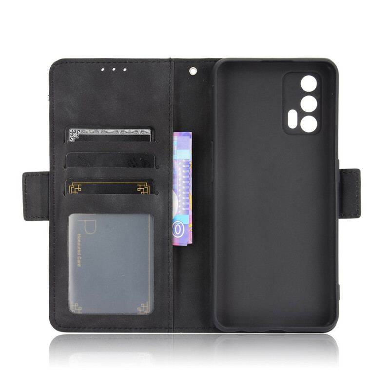 Capa De Couro Para Realme GT 5G Multi-card Premier Class
