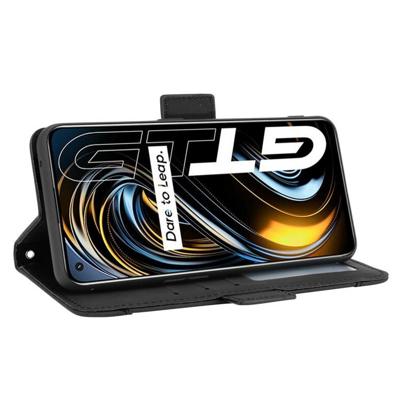 Capa De Couro Para Realme GT 5G Multi-card Premier Class