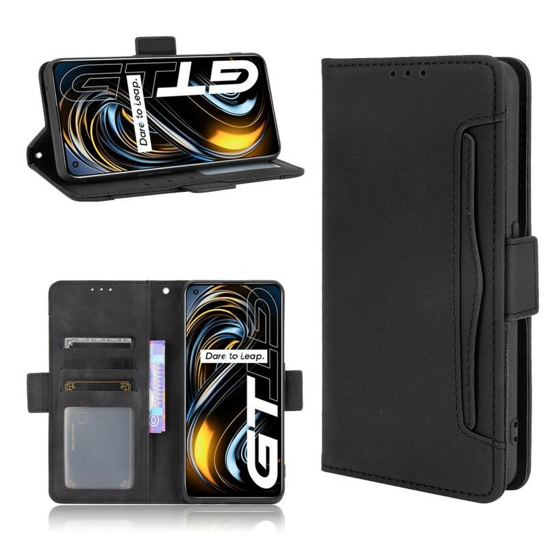 Capa De Couro Para Realme GT 5G Multi-card Premier Class