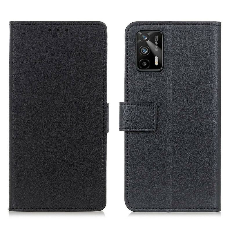 Capa Flip Para Realme GT 5G Efeito Couro Clássico