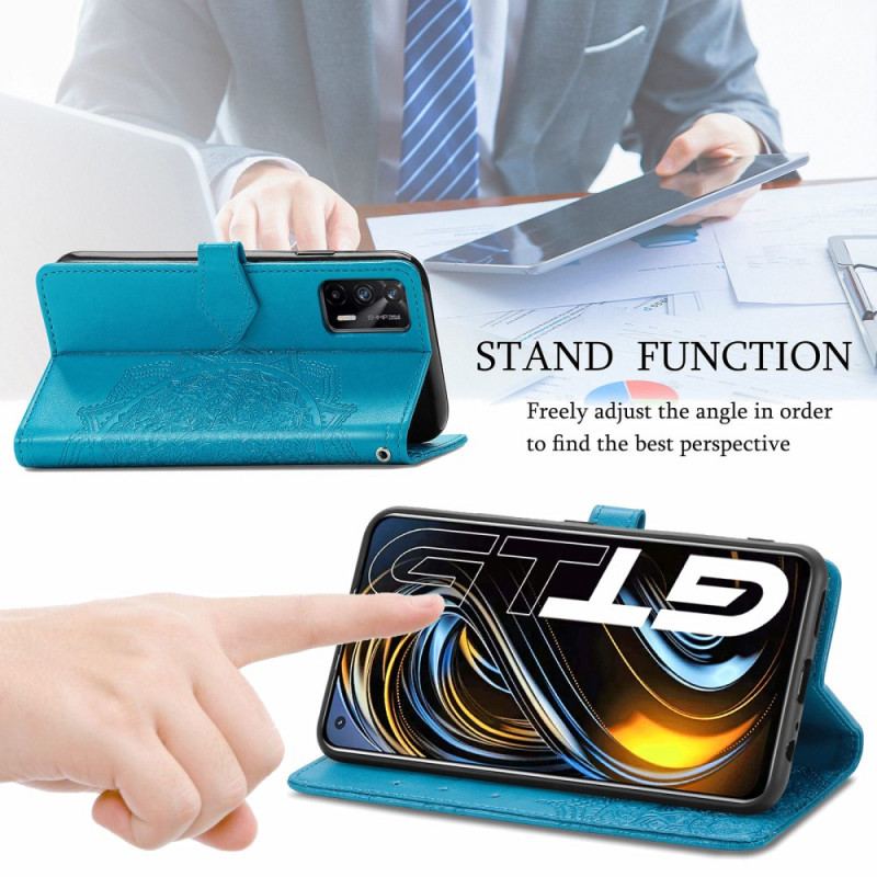 Capa Flip Para Realme GT 5G Mandala Idade Média