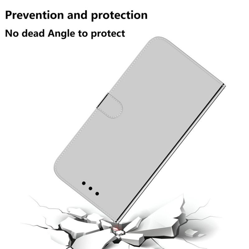 Capa Folio Para Realme GT 5G Capa De Espelho De Couro Sintético