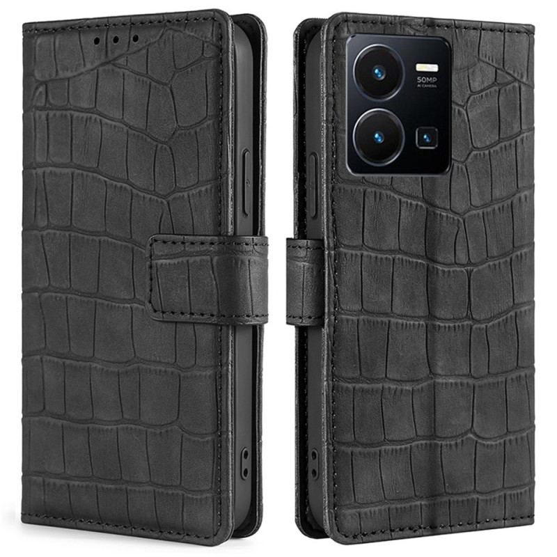 Capa Em Pele Para Vivo Y22s Crocodilo