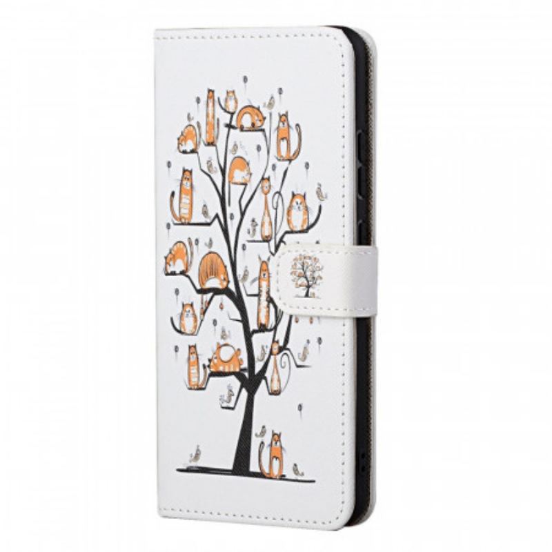 Capa De Couro Para OnePlus Nord CE 2 5G Árvore De Gato