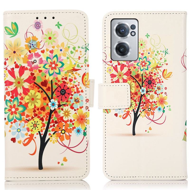 Capa De Couro Para OnePlus Nord CE 2 5G Laranjeira Em Flor