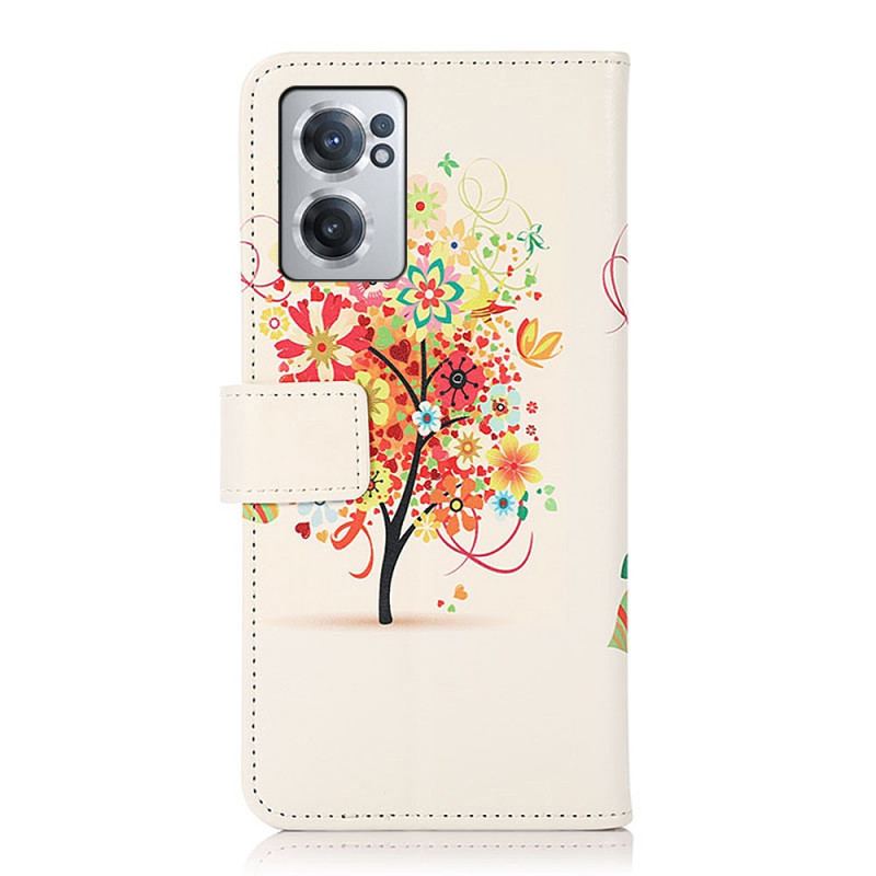 Capa De Couro Para OnePlus Nord CE 2 5G Laranjeira Em Flor