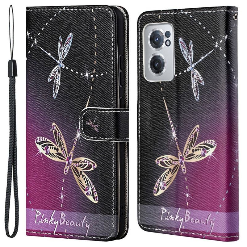 Capa Em Pele Para OnePlus Nord CE 2 5G Libélulas
