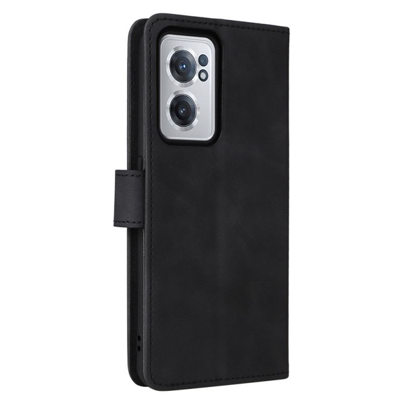 Capa Flip Para OnePlus Nord CE 2 5G De Cordão Textura Da Pele Da Cinta