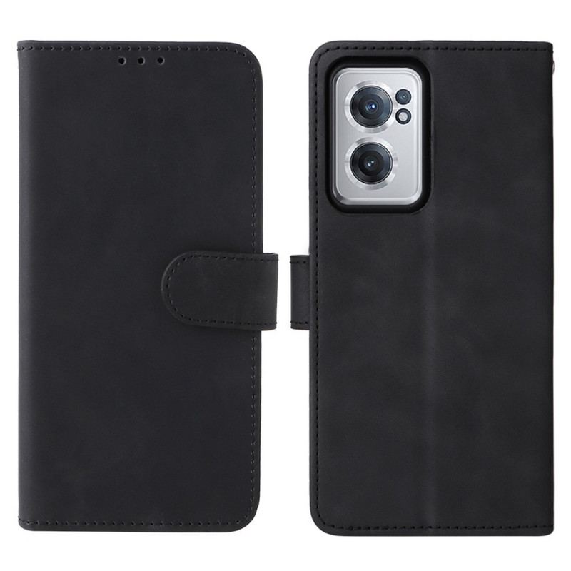 Capa Flip Para OnePlus Nord CE 2 5G De Cordão Textura Da Pele Da Cinta