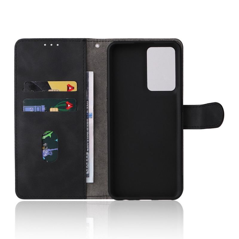 Capa Flip Para OnePlus Nord CE 2 5G De Cordão Textura Da Pele Da Cinta