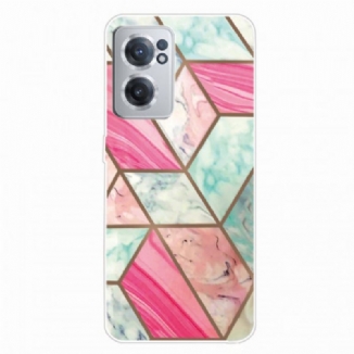 Capa Para OnePlus Nord CE 2 5G Mármore Rosa E Verde