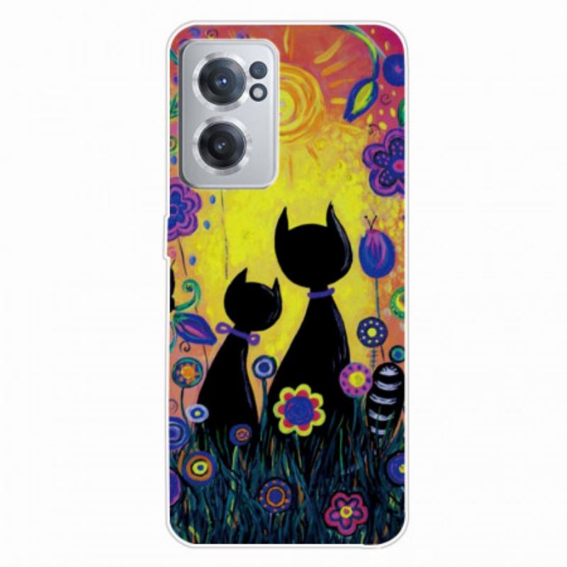 Capa Para OnePlus Nord CE 2 5G Pai E Filho Gato