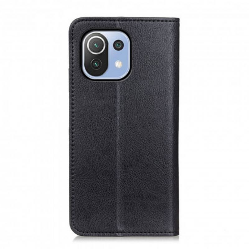Capa De Celular Para Xiaomi Mi 11 Lite 4G / 5G / 5G NE Flip Couro Litchi Elegance Dividido