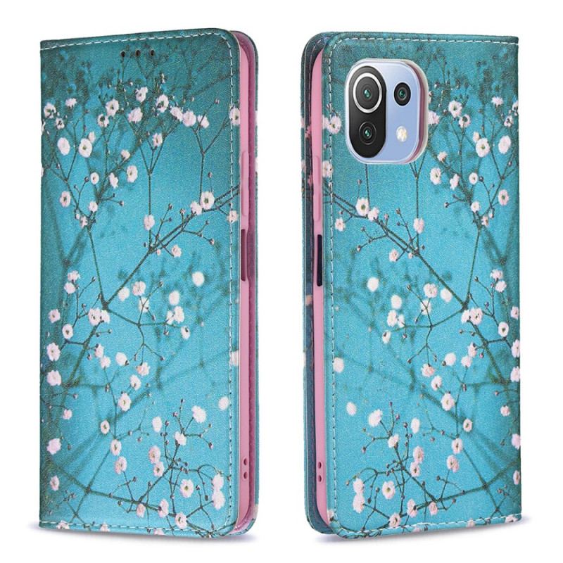 Capa De Celular Para Xiaomi Mi 11 Lite 4G / 5G / 5G NE Flip Ramos Floridos