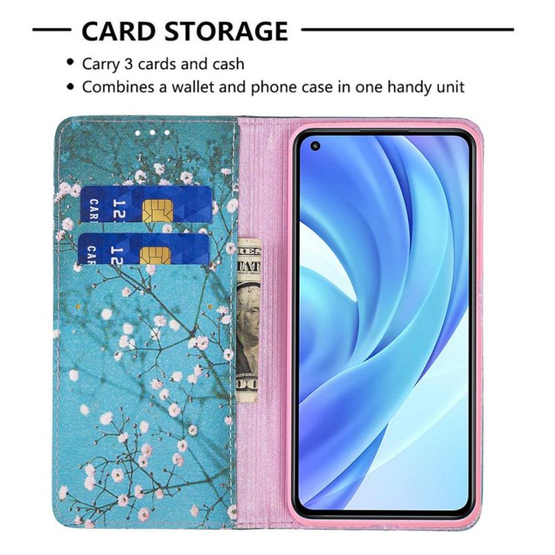 Capa De Celular Para Xiaomi Mi 11 Lite 4G / 5G / 5G NE Flip Ramos Floridos